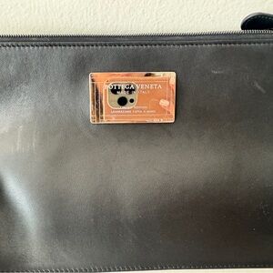 Bottega Veneta Black Leather Wristlet